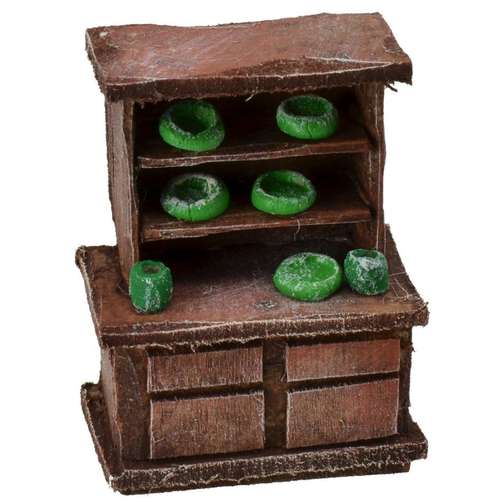 Aparador de madera envejecida con herrajes de 5x3x7 cm h