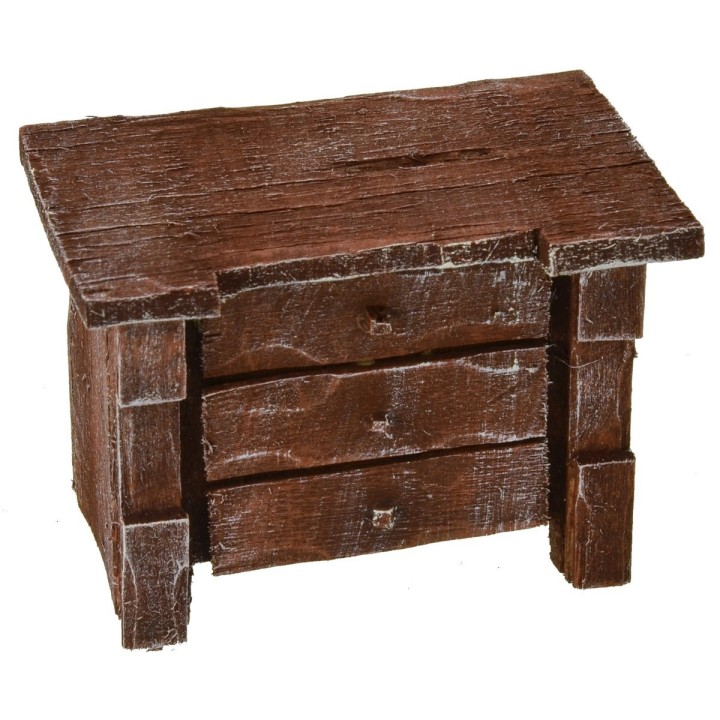 Chest of drawers in antiqued wood 8x5x6 h