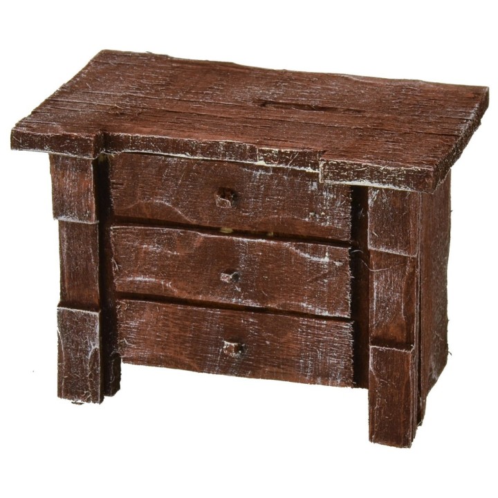 Chest of drawers in antiqued wood 8x5x6 h