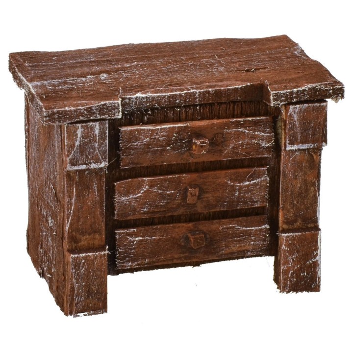 Chest of drawers in antiqued wood cm 7x4,5x5 h