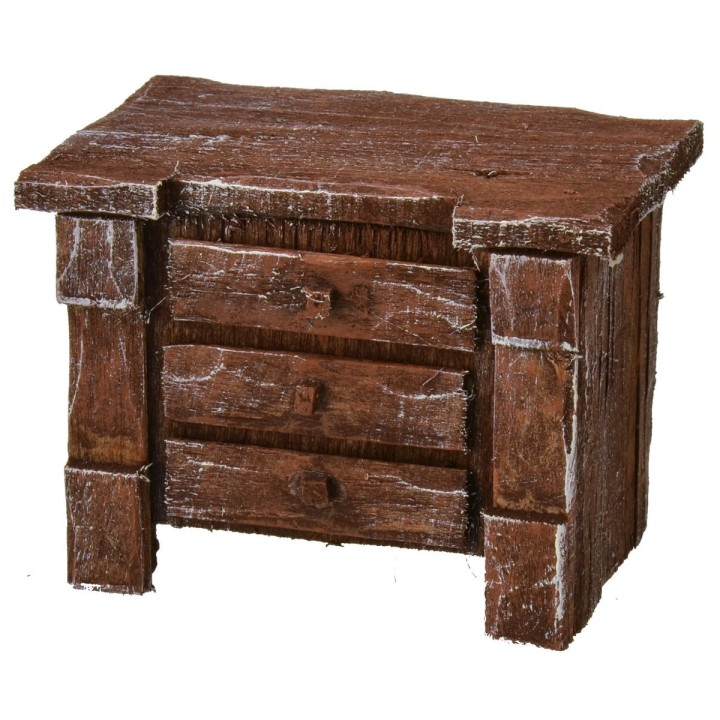 Cómoda de madera envejecida cm 7x4,5x5 h