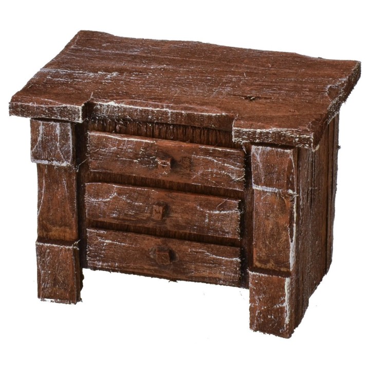 Cómoda de madera envejecida cm 7x4,5x5 h