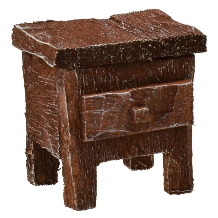 Bedside table in antiqued wood cm 3,5x2,5x3,5 h