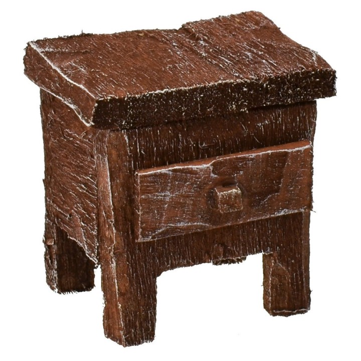 Bedside table in antiqued wood cm 3,5x2,5x3,5 h