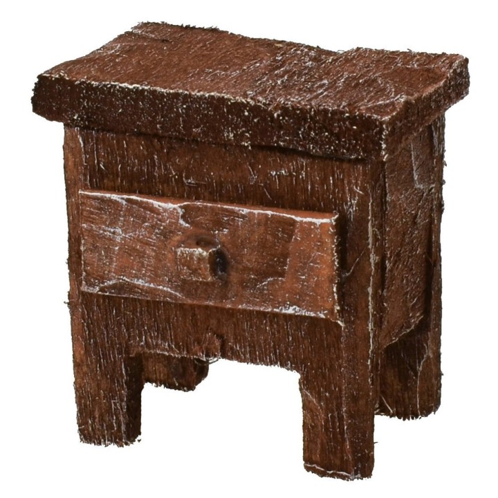 Bedside table in antiqued wood cm 3,5x2,5x3,5 h