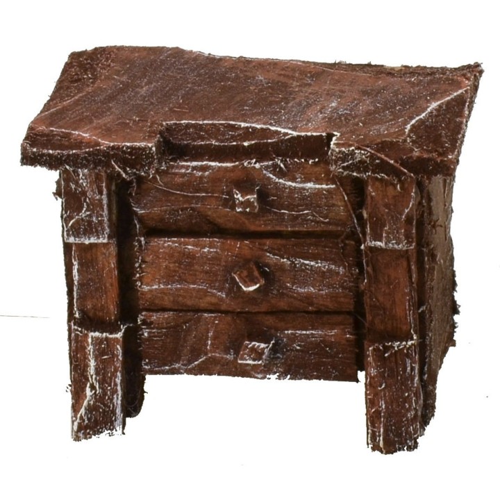 Cómoda de madera envejecida cm 4x2x3 h