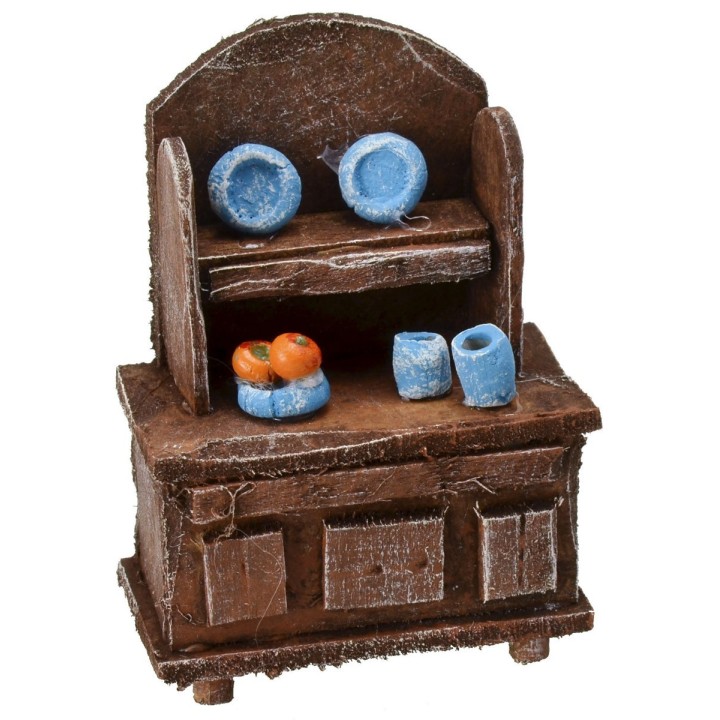 Sideboard in antiqued wood with small parts cm 5x3x7 h