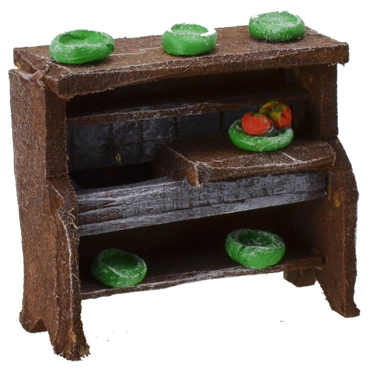 Lavello in legno antichizzato con minuterie cm 5,5x2,5x5,5 h