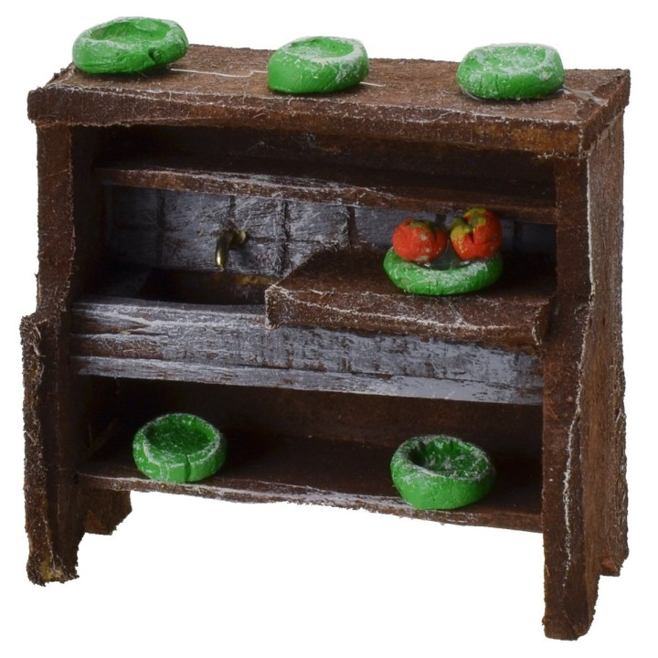Antiqued wooden sink with small parts cm 5,5x2,5x5,5 h