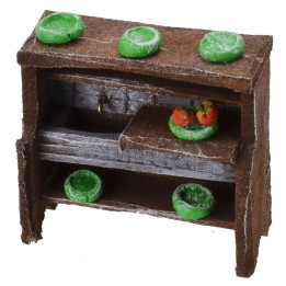 Lavello in legno antichizzato con minuterie cm 5,5x2,5x5,5 h