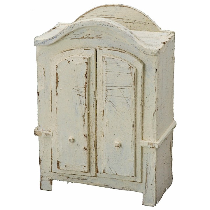 Armario de madera blanqueada de 10x5,5x14 cm h
