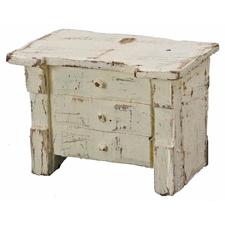 Cómoda de madera blanqueada 8x5x6 h