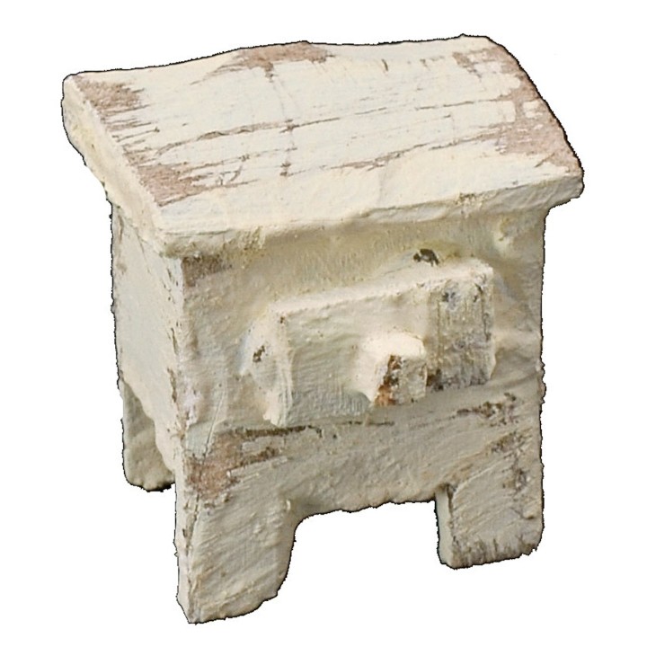Mesita de noche de madera blanqueada cm 2x1,5x2 h