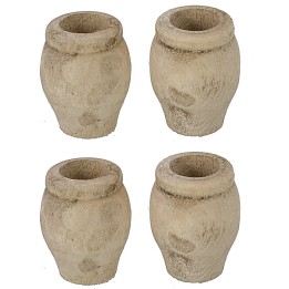 Set 4 vasi in legno naturale cm ø 2x2,5 h
