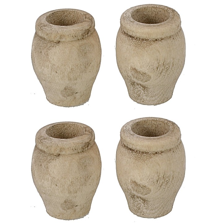 Conjunto 4 macetas de madera natural cm ø 2x2,5 h