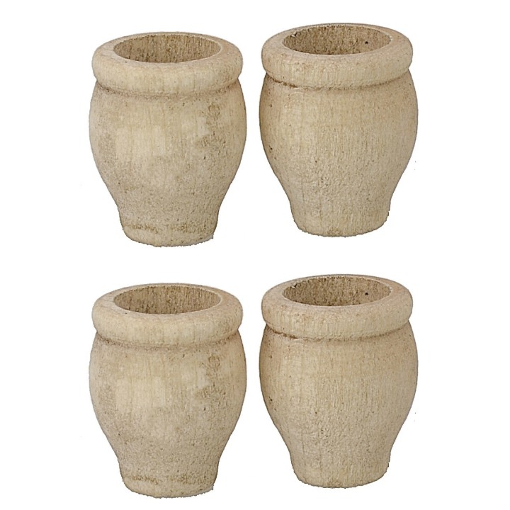Set 4 vasi in legno anticato cm ø 1,7x2 h