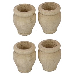 Conjunto de 4 macetas de madera envejecida cm ø 1,7x2 h