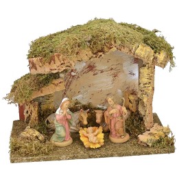 Capanna per Presepe completa di Natività cm 33x19x24 h