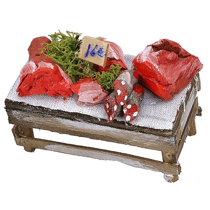 Banchetto con carne e salumi cm 7x4x5,5 h