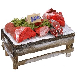 Banchetto con carne e salumi cm 7x4x5,5 h