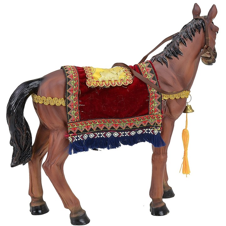Resin horse with drape for 30-40 cm statues