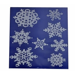 Vinilo adhesivo plateado con copos de nieve de 30x44 cm h