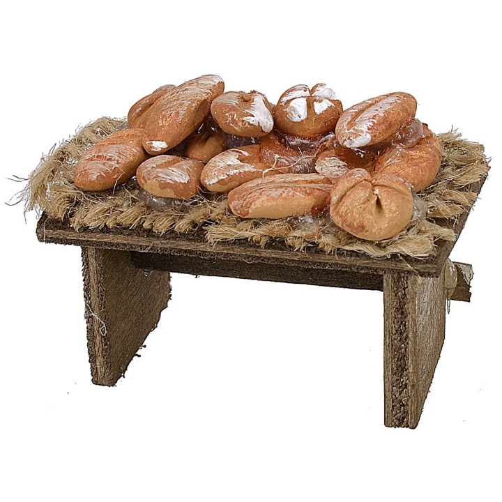 Banco in legno con pane 5x3x2,5 h.