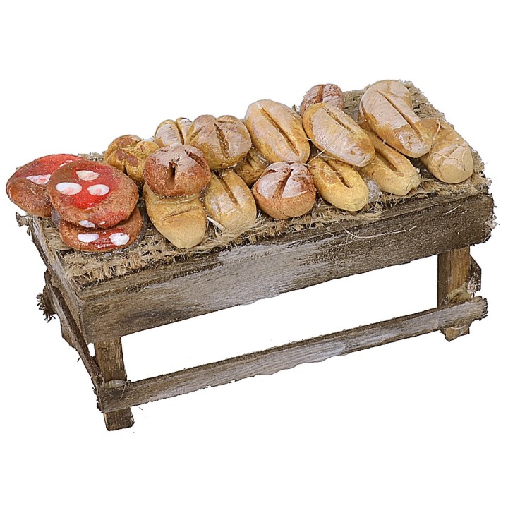 Banquete con pan y pizzas cm 8x4x5 h