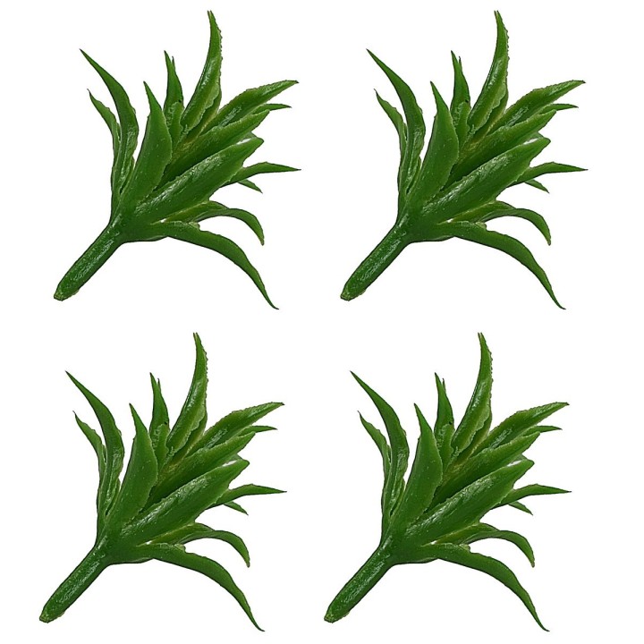Set of 4 green bushes without base h 3,5 cm