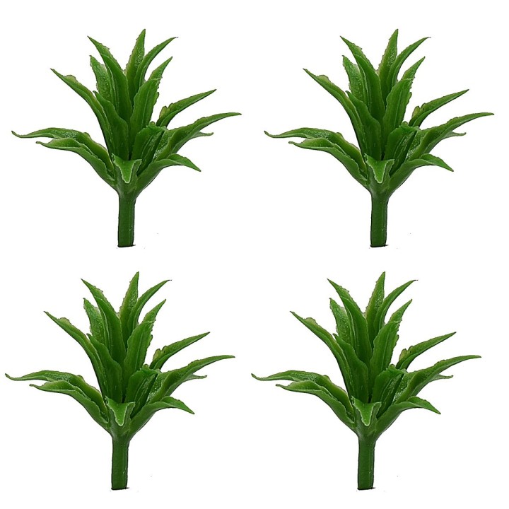 Set 4 cespugli verdi senza base h 3,5 cm