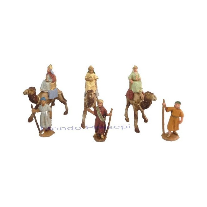 Three Wise Men 6 cm on camel with camel-drivers