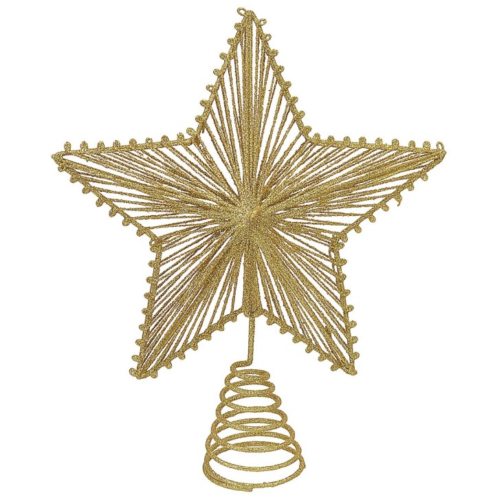Puntale a stella color oro h 25 cm