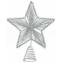 Silver star tip h 25 cm