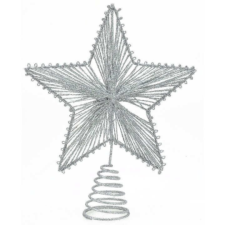 Punta de estrella color plata h 25 cm