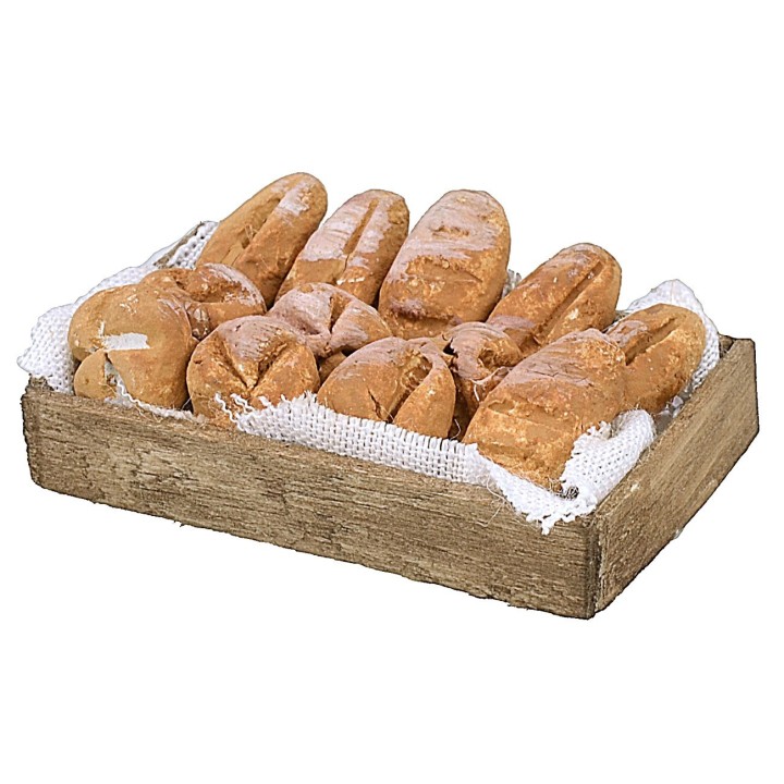 Cassetta in legno con pane cm 5x4x1,2 h.