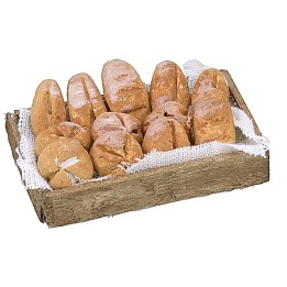 Cassetta in legno con pane cm 5x4x1,2 h.