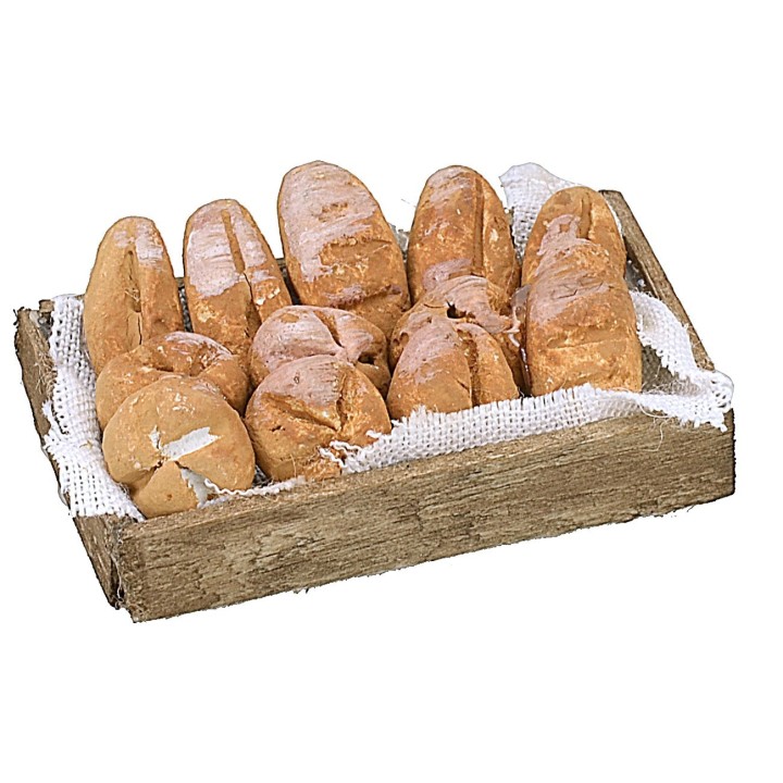 Caja de madera con pan cm 5x4x1,2 h.