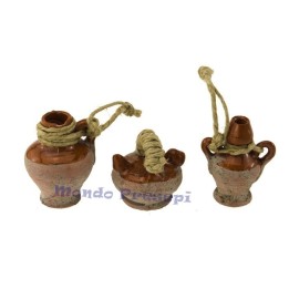 Set of 3 aged baked amphorae 3 cm