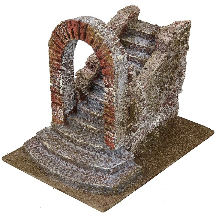 Staircase with arch for Nativity Scene cm 14,5x19,5x17 h