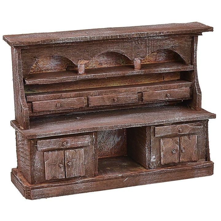 Credenza in legno antichizzato cm 19,2x6,4x13,7 h