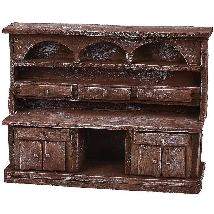Sideboard in antiqued wood cm 15,1x4,8x11,7 h