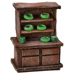 Aparador de madera envejecida con herrajes de 5x3x7 cm h