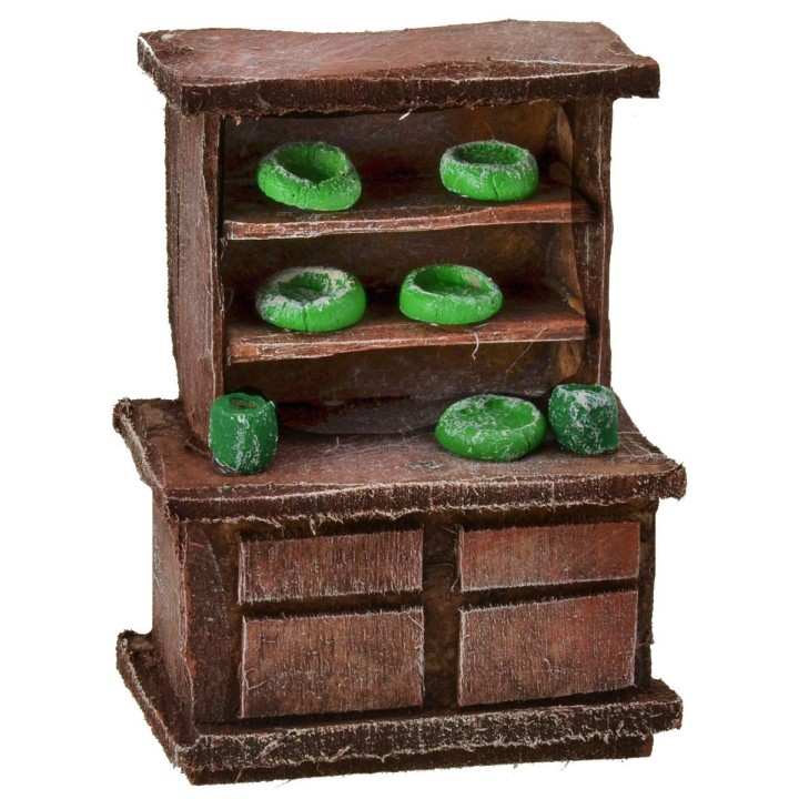 Aparador de madera envejecida con herrajes de 5x3x7 cm h