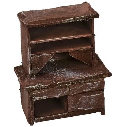 Aparador de madera envejecida de 5,5x3x6,5 cm h