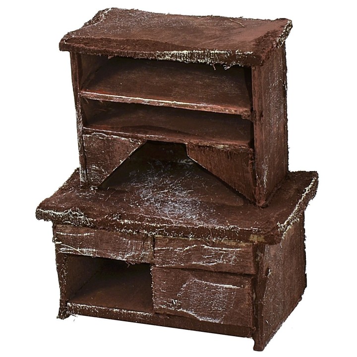 Aparador de madera envejecida de 5,5x3x6,5 cm h