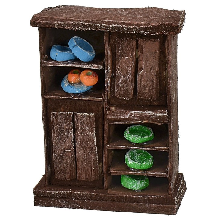 Mueble de cocina de madera envejecida con porcelanas cm