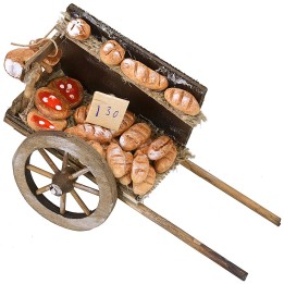 Carro con pane e pizze