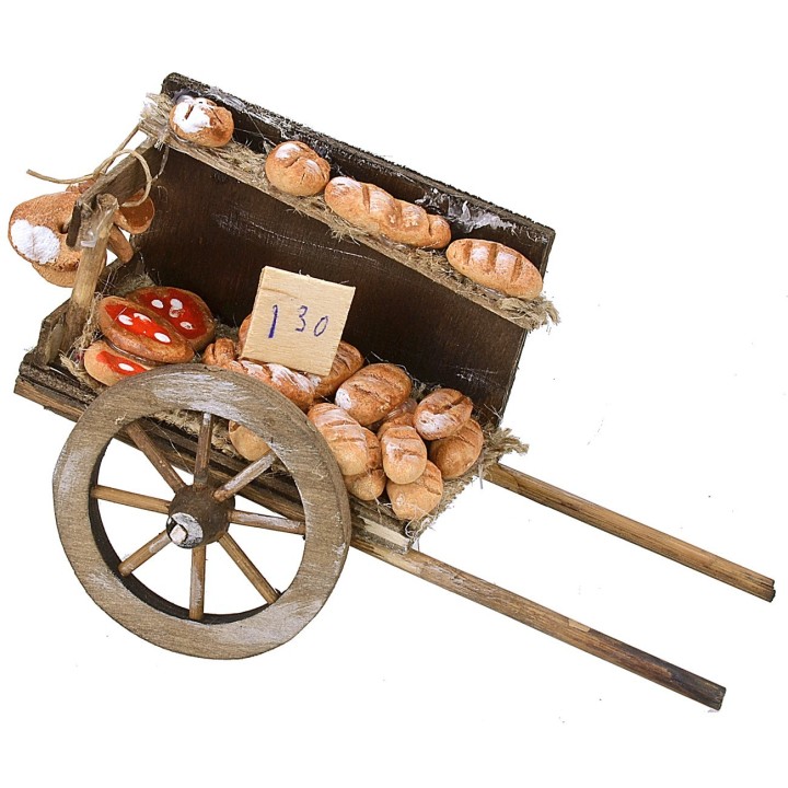 Carro con pane e pizze