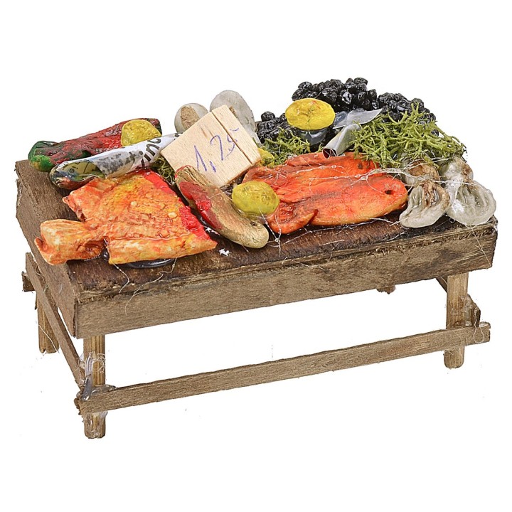 Banchetto con pesce assortito cm 9,5x5,7x5,5 h
