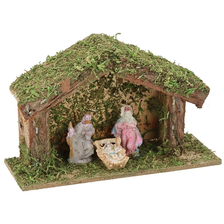 Cabaña con Natividad cm 12x4,5x7,5 h